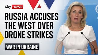 Ukraine War Russia accuses West of helping Ukraine with drone attacks [upl. by Chemosh]