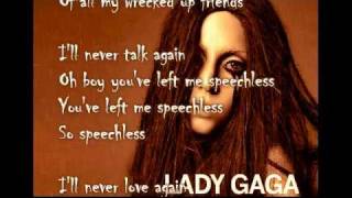 Lady Gaga  Speechless Lyrics [upl. by Llewkcor275]