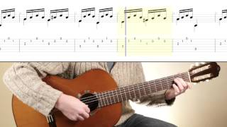 Study In A Minor  D Aguado Simple classical guitar piece with score and TAB [upl. by Paluas]