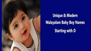 Unique amp Modern Malayalam Baby Boy Names With D [upl. by Rosalynd]