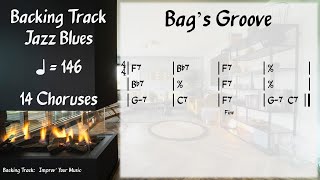 Bags Groove 146 BPM  Backing Track [upl. by Nekciv544]