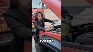 Girl truck driver goes home to celebrate the festival🤯 short girl driver home beautiful facts [upl. by Yliah]