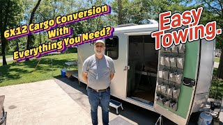 Wow A 6x12 Cargo Trailer Camper Conversion Nice Bed Storage Bath Shower [upl. by Esidarap]