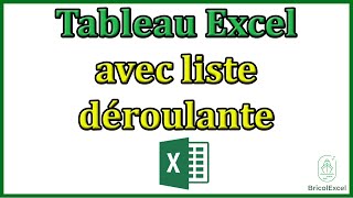 Tableau Excel avec liste déroulante [upl. by Lebyram]