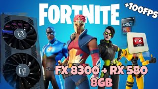 Pc Fraco Rodando FORTNITE a mais de 100 FPS FX8300  RX 580 8GB [upl. by Audy]