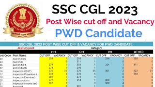 SSC CGL 2023 Post Wise Cut Off amp Vacancy for PWD Candidates [upl. by Foy5]