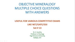 Obj Mineralogy MCQ 13 [upl. by Annoyek571]