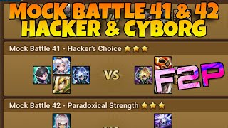 MOCK BATTLE 41 amp 42  HACKER amp CYBORG SUMMONERS WAR [upl. by Durgy]