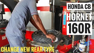 BEST TYRE FOR HONDA CB HORNET 160R CHANGE REAR TYRE  MRF MASSETER 1407017  SRI GANAPATHY TYRES [upl. by Ahsenik]