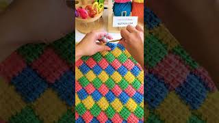 How to Crochet Entrelac Technique shorts [upl. by Warga651]