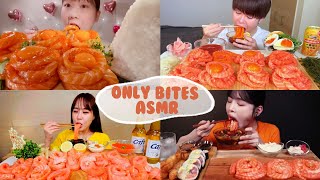 Salmon Noodles Mukbang Compilation Bites Only ASMR [upl. by Irtemed]