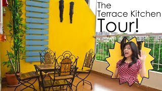 The Terrace Kitchen Tour  DIY Kitchen in Terrace  The Terrace Kitchen [upl. by Ldnek]