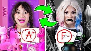 WHAT IF WEDNESDAY amp ENID SWAP BODY  GOOD VS BAD ADDAMS FAMILY SITUATIONS BY CRAFTY HACKS PLUS [upl. by Elia190]