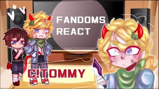 ꒷꒦︶ FANDOMS REACT  DSMP — CTOMMY  16 𓄹 REUPLOAD  MUTED AUDIO [upl. by Munroe]