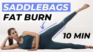 10 MIN SADDLE AREAS WORKOUT  BEST Saddlebags amp Outer Thighs Workout to SLIM DOWN  no equipment [upl. by Leigha]