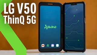 LG V50 ThinQ 5G Review el BUQUE INSIGNIA de LG con DOS PANTALLAS y la CONECTIVIDAD quotdel futuroquot [upl. by Litta]