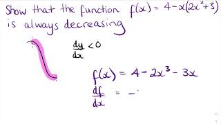 IncreasingDecreasing Functions 1 [upl. by Kimmie]