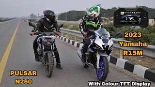 2023 Yamaha R15M Vs Bajaj Pulsar N250  Yahi Ummid thi isse😂 [upl. by Eerb190]