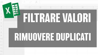 Come Filtrare e Rimuovere DUPLICATI in Excel  MacrarisLapaConsult [upl. by Tallula]