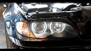 BMW 3er E46 Xenon Scheinwerfer Ausbauen und Angel Eyes Nachrüsten  DIY Für Anfänger Step by Step [upl. by Silver]