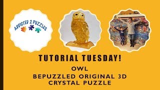 OWL 3D Crystal Puzzle by Bepuzzled Tutorial [upl. by Ecnaralc]