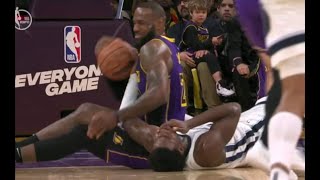 LeBron James intentionally elbowed Jaren Jackson Jrs face for holding his arm [upl. by Auka]