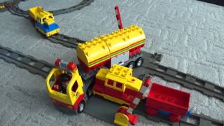 Train vs Truck  Crash at a railroad crossing  Lego duplo train Accident [upl. by Phia902]