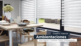 Home amp Design Diseños de cortinas Toldos y ambientaciones con Arte Interior [upl. by Trah]