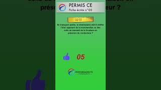 Permis CE  Fiche écrite 05 question 02 quiz [upl. by Eedissac]