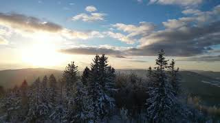 Sunset at Leskowiec mountain in November [upl. by Trumann]