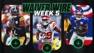 Top Waiver Wire Pickups for Week 5 Fantasy Football [upl. by Pail524]