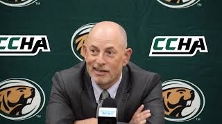 Bemidji State Mens Hockey Postgame Interviews Oct 12 2024 [upl. by Allyson]