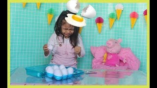 Hilarious 3 Year old playing and cracking EGGS on head Kids video [upl. by Ramas]