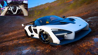 800HP McLaren Senna  Forza Horizon 5 Genesis Seaborg 400 steering wheel gameplay [upl. by Andria]