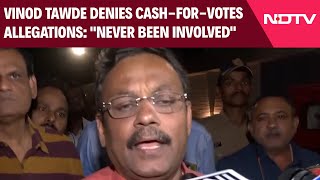 Maharashtra Polls  Vinod Tawde Denies CashForVotes Allegations Says Only Met With Party People [upl. by Ateuqahs]