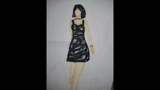 Black dres illustration illustration youtubeshorts [upl. by Kung131]