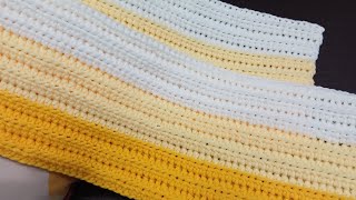 Milky Lemon Ribbed Scarf crochet crochetscarf [upl. by Milena]