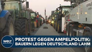 PROTESTE GEGEN AMPELPOLITIK Bauern legen Deutschland lahm [upl. by Vail]