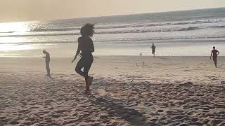 Maimuna Jallow trains on Kololi Beach [upl. by Furgeson]