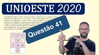 UNIOESTE 2020  Questão 41 matemática  Análise combinatória [upl. by Ahrens239]