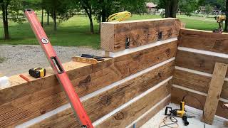 Stacking the last cabin logs from my Woodmizer Sawmill [upl. by Nason]