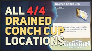 All 4 Drained Conch Cup Locations Genshin Impact [upl. by Adnohsel]