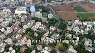 Vadodara city 360 aerial view of well planned Gujarat city Baroda by its older name [upl. by Nhabois498]