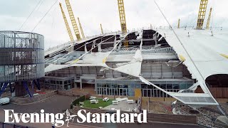 London O2 Arena ripped open by Storm Eunice as 1000 people evacuated [upl. by Ellehsat]