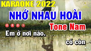 Nhớ Nhau Hoài Karaoke Tone Nam Nhạc Sống 2022  Trọng Hiếu [upl. by Black]