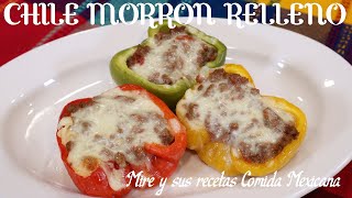 Chiles Morron Rellenos de carne molida receta facil y rapida [upl. by Ancilin]