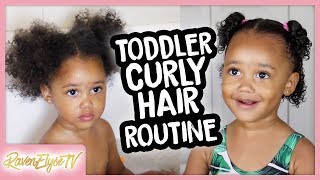 Ziyas UPDATED Curly Hair Routine  Easy Hairstyles for Toddlers [upl. by Roddy]