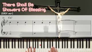 EASYver THERE SHALL BE SHOWERS OF BLESSING piano tutorial music sheets [upl. by Eiral292]