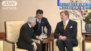 両陛下、オランダ国王夫妻と懇談 雅子さまも笑顔で141029 [upl. by Netsyrk]