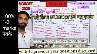 Psychiatry most imp Terminologies  Tayyari NORCET ki Class6 psychiatry norcet aiims nurse [upl. by Gyimah]